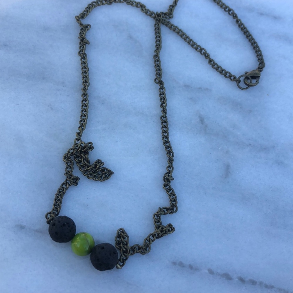Aromatherapy volcanic bead necklace